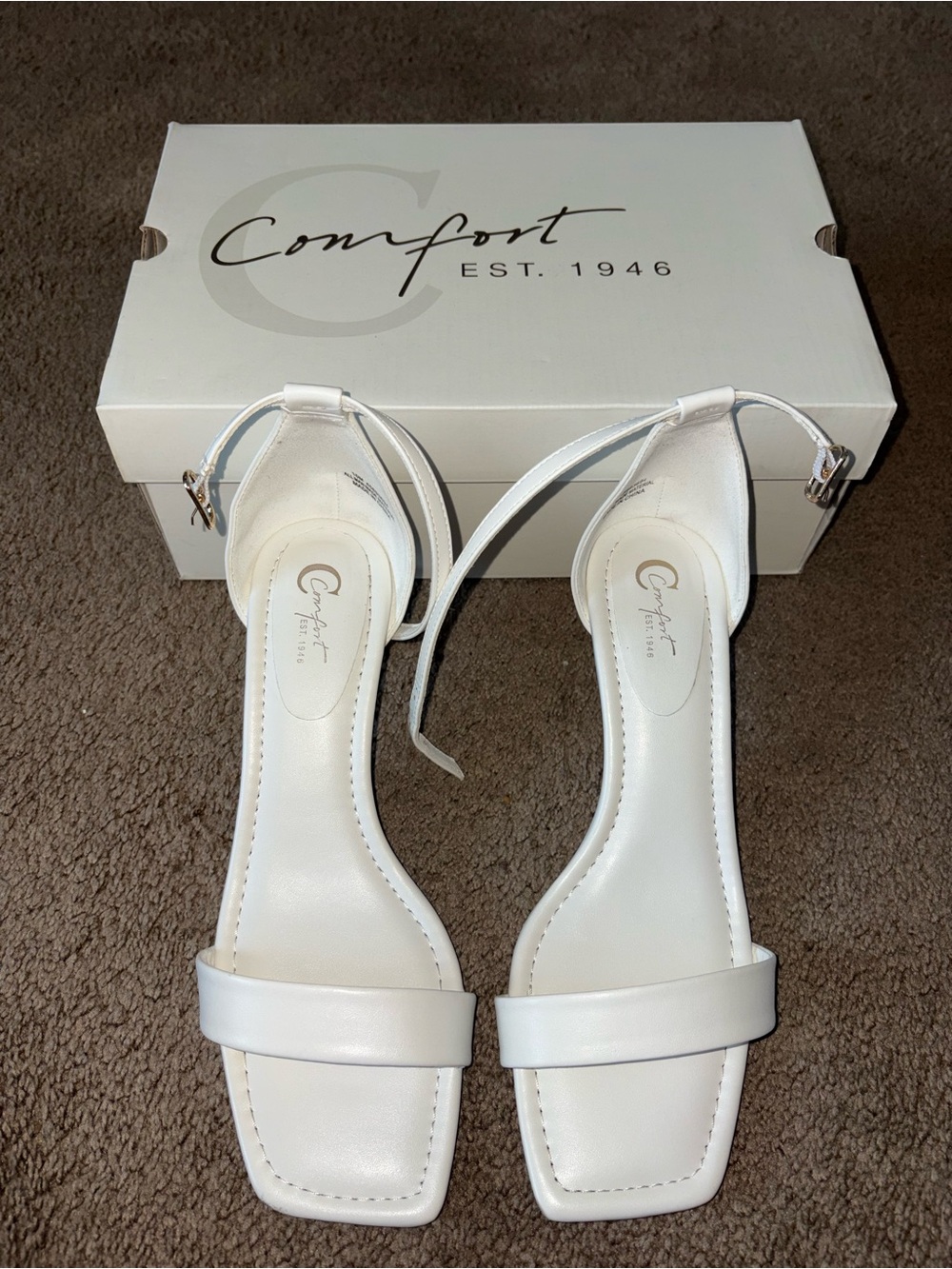 SOLD!! Cato White Ankle-Strap Sandals for Women